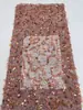Malla Tejido Brillante Vestido Formal de Color Multicolor Bordado con Lentejuelas Irregulares