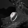 Anillo de Plata Europea y Americana S925 Transfronterizo con Piedra Principal Moissanita de 7*7 para Mujer, Anillo Brillante para Banquete de Compromiso, Anillo Geométrico de Lujo Ligero