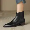 Botines retro estilo británico Martin para mujer, nueva colección primavera/verano 2026, botines de tobillo de moda y versátiles con punta y tacón grueso