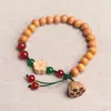 Pulsera para bebé, hueso de cerdo agitador, hueso de durazno, cabello fetal, botella, cuerda para la mano, niños recién nacidos, cinabrio, colmillo de perro negro, pulsera para bebé
