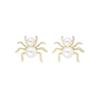 Aretes Aguja de Plata Nuevo de Alta Gama Atmosférico Perla Araña Personalidad Retro Creativo Temperamento Diseño Estéreo Joyería para la Oreja