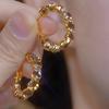 Pendientes de aro vintage de circonita marrón combinables para otoño e invierno, nuevos pendientes de diamantes elegantes y lujosos con diseño de nicho para mujer.