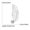 Broche de Pluma Perla Oro Mate Moderno Plata Mate Joyería Trendy Versátil Broche para Ropa Ramillete