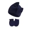Conjunto de Gorro y Manoplas para Bebé Niña Recién Nacida Gorro de Hospital Gorro con Lazo Guantes de Bebé 0-6 Meses Gorro