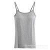 Camisola de Modal de una pieza para mujer con cinturón, almohadilla para el pecho, delgada, interior, pequeña, con tirantes, para uso exterior, camiseta interior para mujer, ropa interior