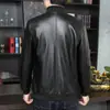 Chaquetas de Cuero para Hombre de Otoño e Invierno, Chaquetas de Cuero con Cuello de Béisbol de Negocios, Chaquetas de Motociclista, Venta al por Mayor de Fabricante