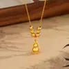 Collar de Calabaza con Cuentas de la Suerte para Mujer, Nuevo Estilo Chino, Diseño Tradicional, Cadena de Clavícula Única y Versátil, Regalo para Novia