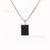 Collar largo cuadrado negro de marca, moda europea y americana, colgante de gota de aceite con personalidad, accesorios de joyería geométricos