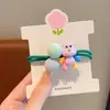 Coreia do Sul Dongdaemun Urso Flocando Bola Anel de Cabelo Menina Bonito All-match Bola Cabeça Rabo de Cavalo Alto Tendão de Borracha Elástica