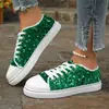 Novos sapatos rasos de cadarço com lantejoulas da moda 2024 para mulheres, tamanho grande, bico redondo, estilo casual de outono