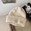 Gorro de lana para mujer, otoño e invierno, estilo coreano, versátil, con aspecto de cara pequeña, gorro de punto, estilo sol rojo de red, gran circunferencia de la cabeza, gorro cálido con protección para las orejas.