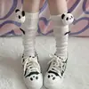 Meias de Verão Finas Absorventes Respiráveis Versáteis para Panturrilha Meias Largas Panda de Desenho Animado Feminino Loli Japonês Jk Menina Macia