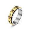 Anillo luminoso giratorio de Luna Nueva Estrella de Amazon descompresión alivio de la ansiedad acero inoxidable anillo para hombres y mujeres