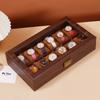 Caja de Almacenamiento de Relojes de Cuero con Grano de Madera Vintage Caja para Múltiples Relojes de Alta Gama Reloj de Pulsera Reloj Mecánico Joyero para el Hogar Gran Capacidad