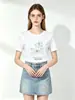 Yidi Exportado a Europa y América, Ultradelgazante, Oculta la Barriga, Algodón Puro, Corte Holgado, Mangas Caídas, Cuello Redondo, Camiseta Casual Versátil para Mujer