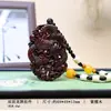 Ornamento de mão de jacarandá de folha pequena, pingente que traz sorte, brinquedo fidget Pixiu, pingente de artesanato cultural e artístico em madeira