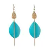 Aretes de Plumas de Cadena Mediana y Corta Tus Ti Xi Aretes de Estilo Sencillo para Vacaciones y Accesorios para Ropa