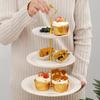 Prato de Cerâmica Estilo Europeu Multicamadas com Fio Casamento Aniversário Frutas Lanches Bolo Suporte Criativo Chá da Tarde Prato de Três Camadas Prato de Doces