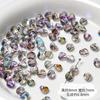 Cuentas sueltas de vidrio cristalino multicolor brillante de superficie de corte ovalado, para bricolaje, accesorios para el cabello con horquilla de estilo antiguo, joyería hecha a mano