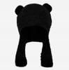Lindo Gorro de Lana Tejido con Orejas de Oso para Mujer Cabeza Grande Combinable para la Cara Ducha Pequeño Gorro Lei Feng Cálido para Protección de Orejas Gorro de Moda