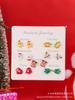 7 Pares de Aretes Navideños de Dibujos Animados Estilo Mixto, Árbol de Navidad, Reno, Aretes de Atmósfera Navideña al por Mayor