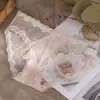 Populares Bragas de Encaje Estilo Japonés para Mujer, Seda de Hielo Transpirables Sin Costuras Malla Sexy Tentación Algodón Puro en la Entrepierna de Cintura Baja