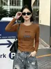 Camiseta Base Feminina Slim Fit Algodão Canelado 220g Manga Longa Gola Redonda Verão Guangzhou Venda Direta no Atacado