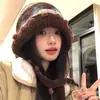 Chapéu de Lã Tricotado Estilo Fair Isle Retrô para Mulheres, Balaclava Quente para Outono e Inverno, Chapéu Touca Grossa com Proteção para Orelhas