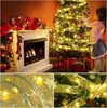 Cinta Decorativa Brillante Navideña Adornos para Atmósfera del Árbol de Navidad Accesorios Luces LED Dorado Caliente Luz Cálida Adornos Colgantes