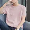 Camisetas de Punto para Hombre Estilo Verano Personalizadas Venta al por Mayor de Fábrica, Camisas de Color Sólido con Cuello Redondo para Cultura Corporativa, Camisas Publicitarias, Uniformes de Trabajo