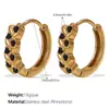 Novos Brincos Redondos com Strass Micro-Incustado, Brincos, Formas Geométricas, Brincos Banhados a Ouro 18K em Aço Inoxidável, Joias para Orelhas