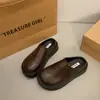 Mules de Moda de Suela Gruesa y Punta Cerrada para Mujer, Calzado para Exteriores, Nuevo Estilo Primavera y Otoño 2026, Zapatos Birkenstock para Aumentar la Altura de Mujeres Bajitas