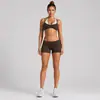 Conjunto de roupas fitness transfronteiriço, secagem rápida, design estiloso nas costas, top esportivo color-blocking, conjunto de roupa esportiva casual para corrida ao ar livre, yoga