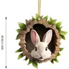 Lanzamiento Caliente Transfronterizo Llavero de Acrílico de Conejo de Pascua Corona de Agujero de Árbol Conejo Colgante de Coche Lindo 2D
