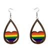 Transfronteiriço europeu e americano exagerado madeira Rainbow brincos comércio exterior retrô Amazon venda quente brincos estilo chinês brincos brincos