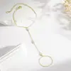 Cadena para dedo de estilo nuevo transfronterizo europeo y americano Cadena estilo Cadena de diseño de nicho Sensación de alta gama Temperamento Cadena de anillo versátil