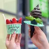 Copo de Sorvete Descartável Tigela de Papel Tigela para Bola de Sorvete Gelato com Caixa de Embalagem à Prova de Vazamento para Sorvete e Iogurte Tigela de Gelo