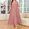 Vestido de Verão Plus Size Novo Estilo Gola V com Renda Manga Curta Soltinho que Esconde a Silhueta, Vestido de Festa Plus Size Feminino Transfronteiriço