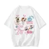 Tendencia Nacional Peso Pesado Algodón Puro Estampado de Perro Lindo Camiseta de Manga Corta Verano Nueva Casual Holgada Camiseta de Manga Corta Moderna