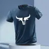 Comercio Exterior Verano Secado Rápido Seda de Hielo Transpirable Casual Cuello Redondo Camiseta Estampada para Hombre Tops de Manga Corta para Exteriores Fitness Running