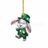 Colgante de Pascua para Coche de Conejo, Colgante Plano de Acrílico, Llavero de Decoración para el Hogar
