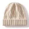 Gorro de Lana de Cachemir Trenzado Engrosado Estilo Coreano para Mujer Otoño e Invierno Nuevo Suave de Punto Color Sólido Casual Versátil Cálido