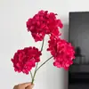 Flor Artificial con 3 Cabezas, Hortensia de Tallo Único, Accesorio para Fotografía de Boda en Jardín, Arreglo Floral para Celebraciones de Boda, Flor Artificial