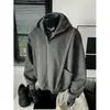 2026 Novo Cardigã Moletom Masculino para Primavera e Outono, Casual de Caimento Solto, Resistente e Pesado, Jaqueta Patchwork Tendência Estilo Americano de Manga Longa