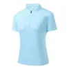 Nova Roupa Masculina de Meio Zíper com Manga Curta, Solta, de Secagem Rápida, para Corrida e Fitness, Camisetas Esportivas Casuais Masculinas e Femininas