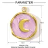 Amor europeo y americano moño llave diy titanio acero colgante femenino aceite cinco puntas estrella luna acero inoxidable joyería colgante