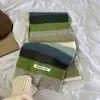 "Feche os Problemas" Cachecol Listrado Color Block Outono/Inverno Nova Lã Misturada Quente Casal Elegante Aquecedor de Pescoço Tricotado Tendência