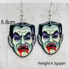 Pendientes en Y de Halloween Transfronterizos Nochebuena Pesadilla Calavera Personaje de Terror Pendientes Acrílicos Venta Directa de Fábrica