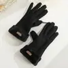 Luvas Quentes para Mulheres no Inverno, Espessadas com Lã, Fofas, à Prova de Vento, Espessadas com Lã, Adequadas para Ciclismo ao Ar Livre, Luvas Quentes com Tela Sensível ao Toque