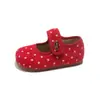 Sapatos Infantis de Couro com Bolinhas Estilo Floresta 2026 Nova Coleção Primavera e Outono Versão Coreana Sapatos Baixos de Princesa para Meninas com Solas Macias